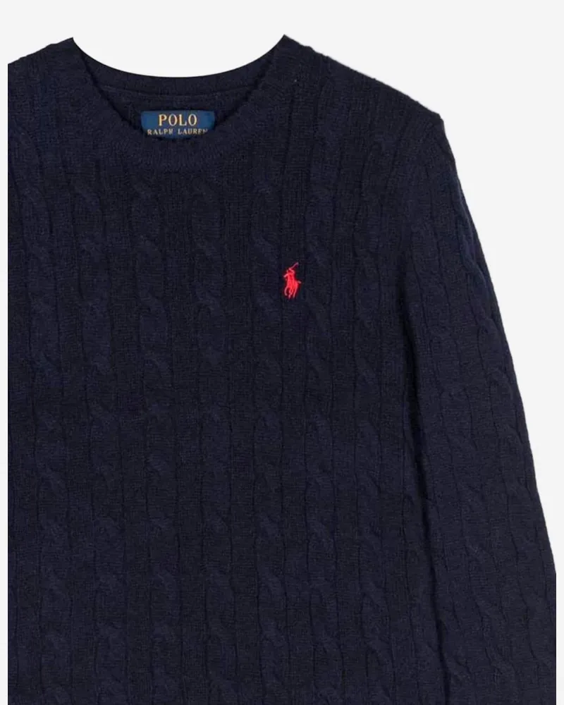 Ralph Lauren Kids' Sweater Cable Knit Wool And Cashmere Navy Navy