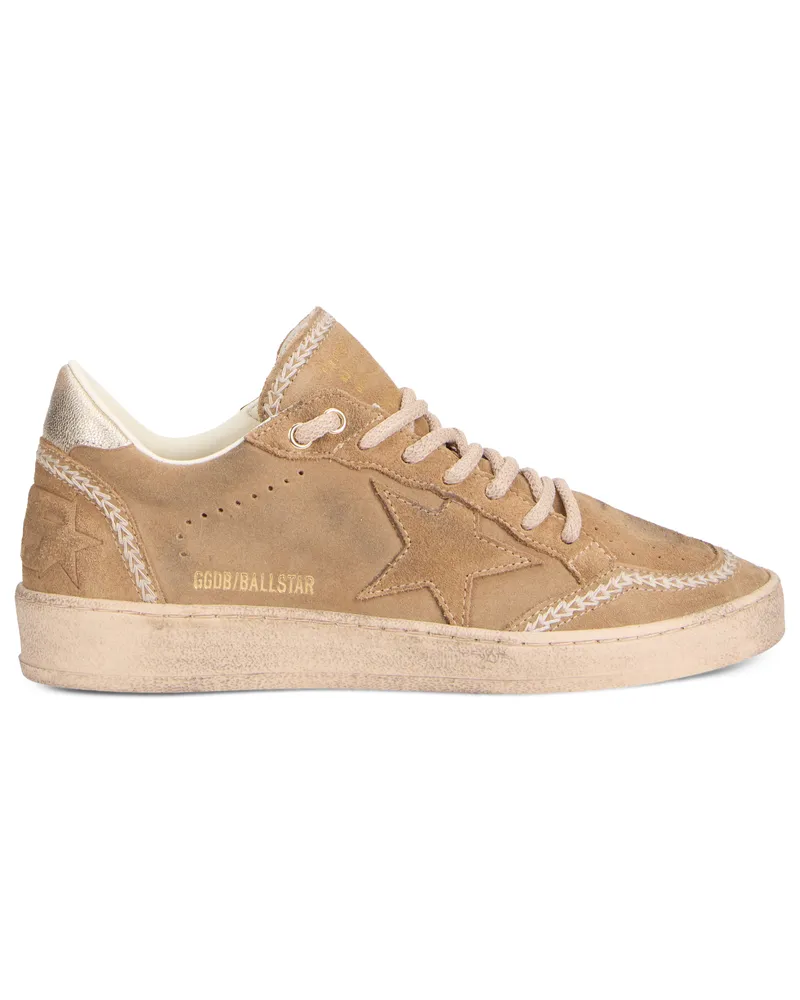 Golden Goose Women's Sneakers Ball Star Tobacco Suede Tobacco-Gold Leather Trainers Tobacco/gold Tobacco