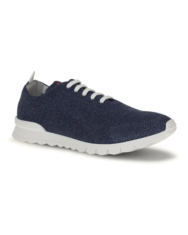 Kiton Stretch Knit Sneaker — Navy Navy