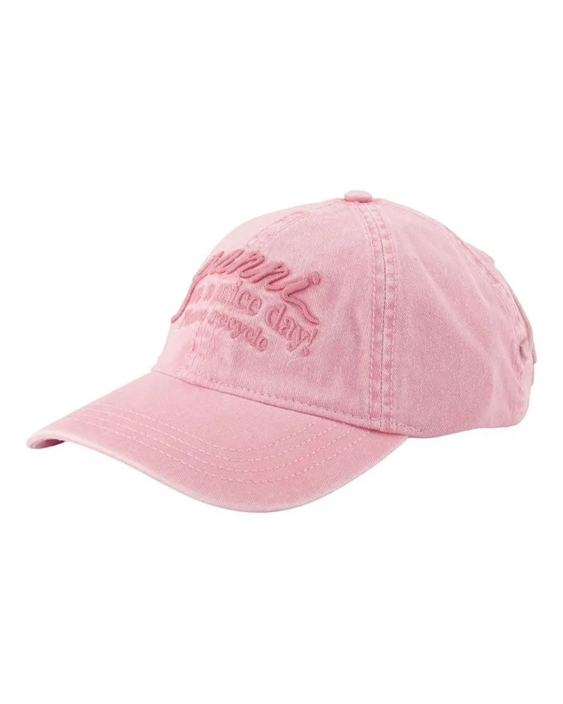 Ganni Women's B3020232-478 Washed Cotton Baseball Cap Pink Pink