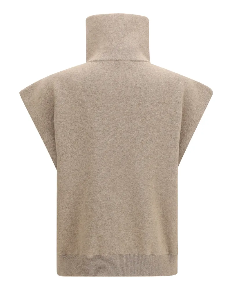 Brunello Cucinelli Women's Cardigan High-Neck Zip Brown Cashmere (capra Hircus) Sweater Brown