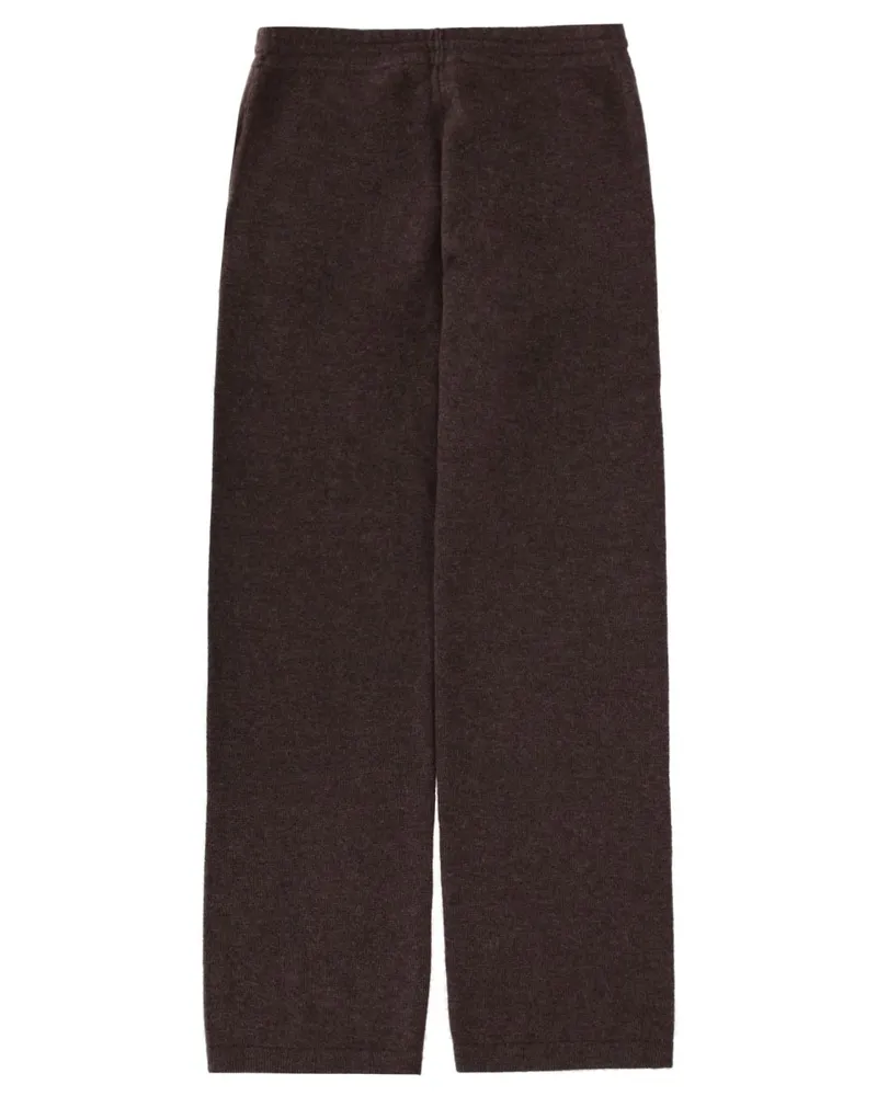SPORTY & RICH Cashmere-Wool Blend Trousers — Brown Brown