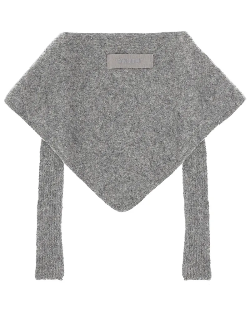 Jacquemus Alpaca Wool Logo Shawl — Gray Gray