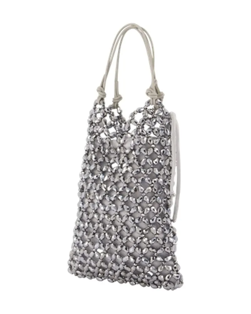 STAUD Women's Karla Shoulder Bag Silver Pearls Silver