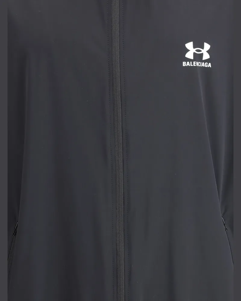 Balenciaga Logo-Embroidered Nylon Windbreaker — Black Black