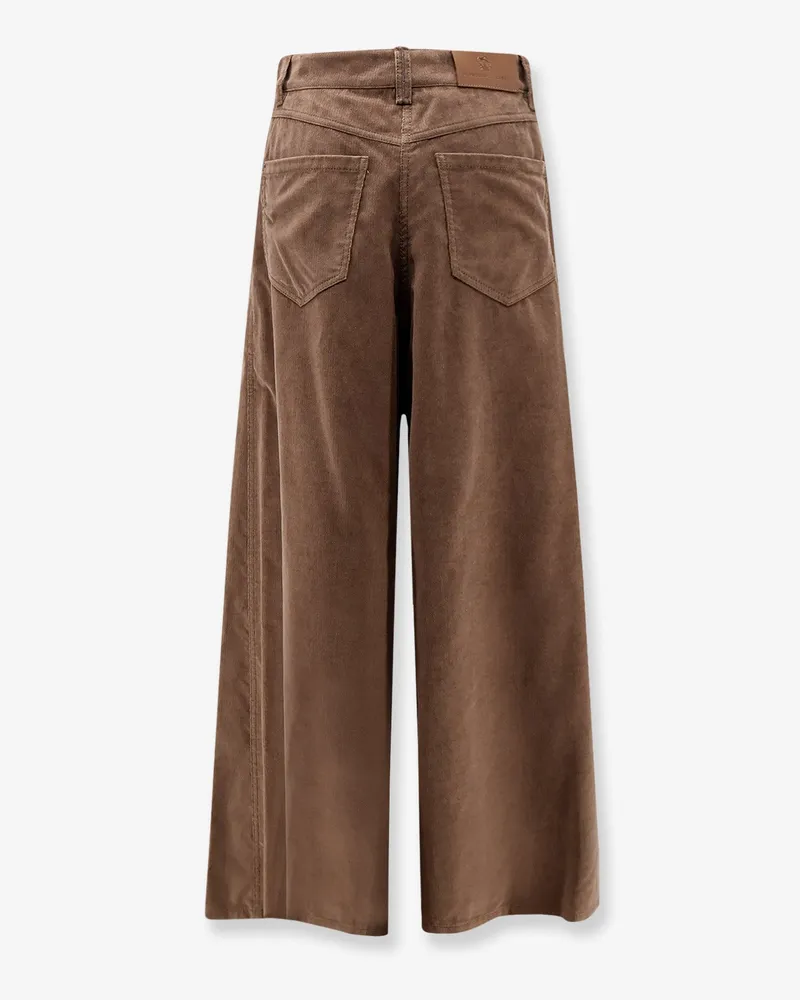 Brunello Cucinelli Women's Maxi Corduroy Trousers Brown Cotton Brown