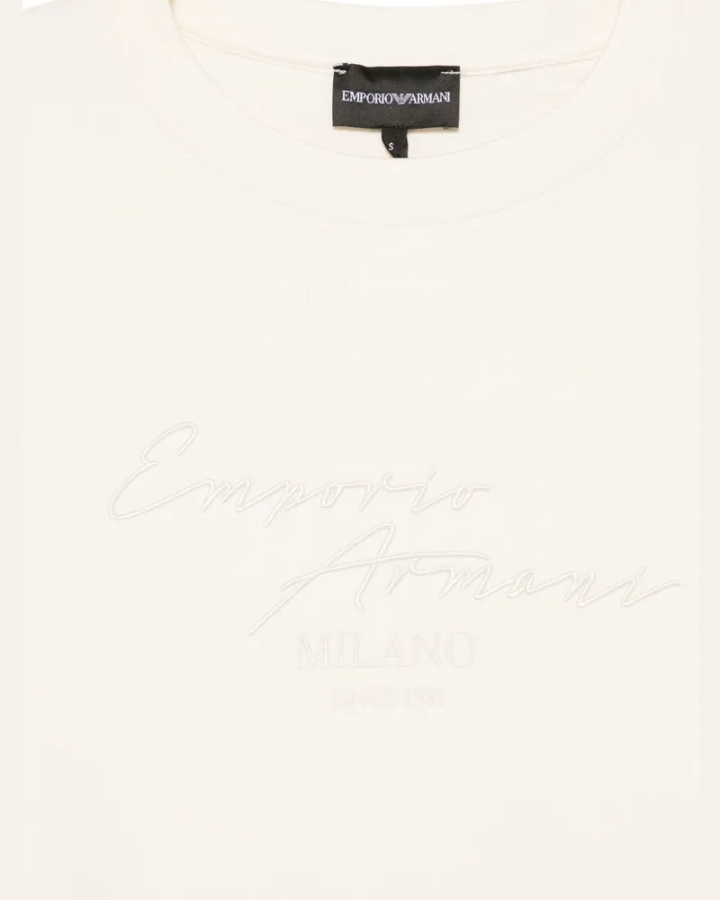Emporio Armani Embroidered Crewneck Sweatshirt — Off-White Off-white