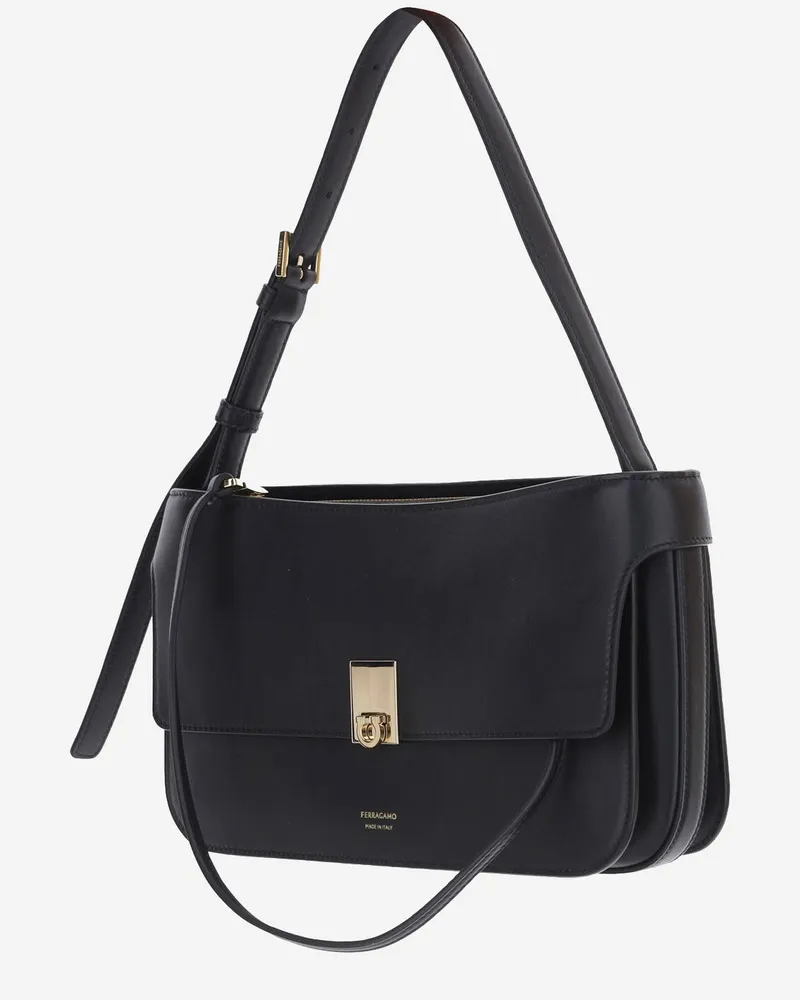 Ferragamo Cara Shoulder Bag — Black Black