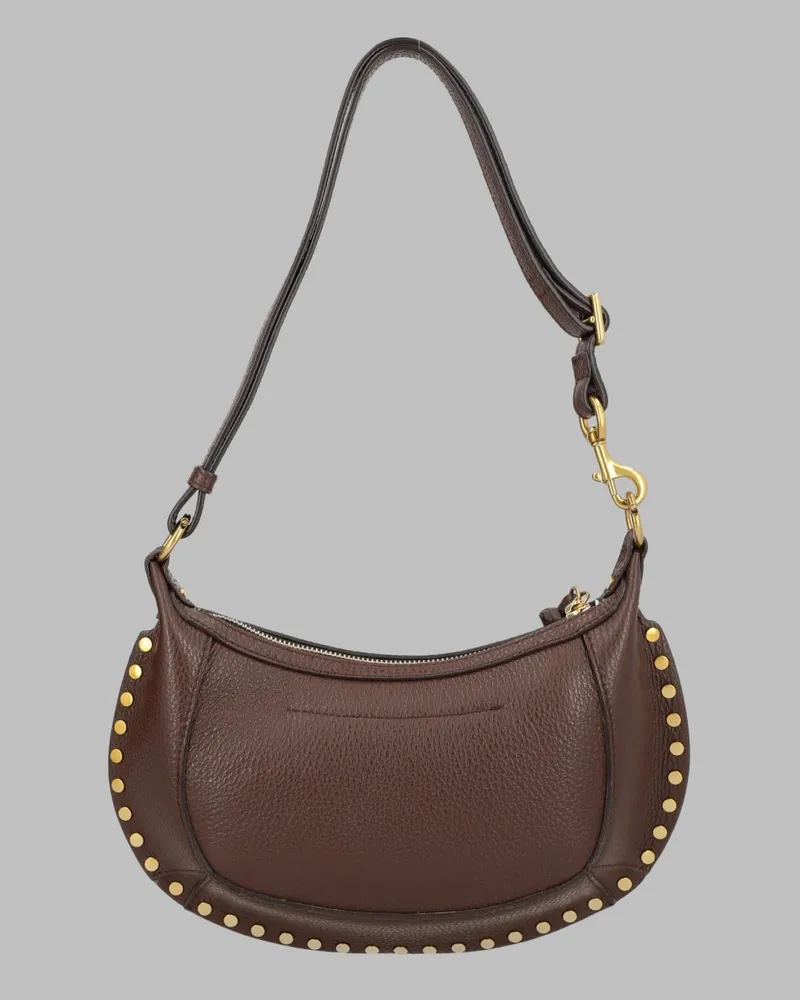 Isabel Marant Oskan Moon Leather Shoulder Bag — Brown Brown
