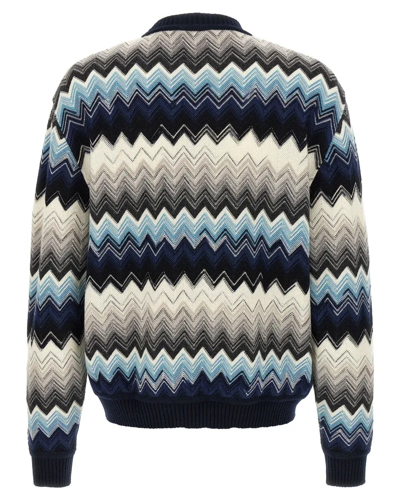 Missoni Zigzag Wool Blend Sweater — Navy Navy