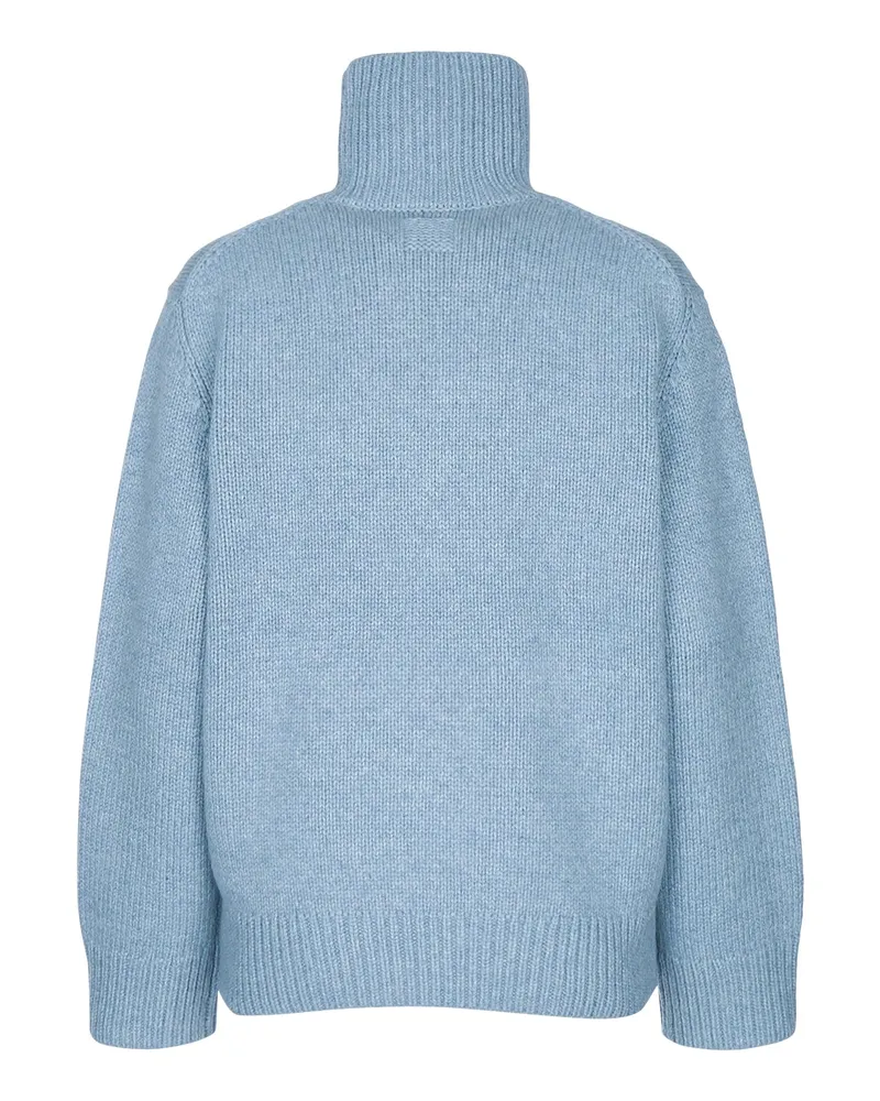 Totême Lambswool Turtleneck Sweater — Blue Blue