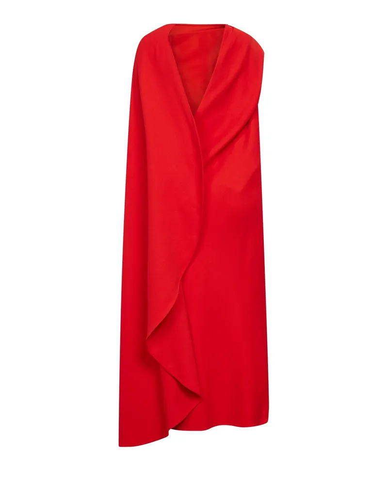 Balenciaga Women's Draped Dress Sunset Red Silk-Wool Red