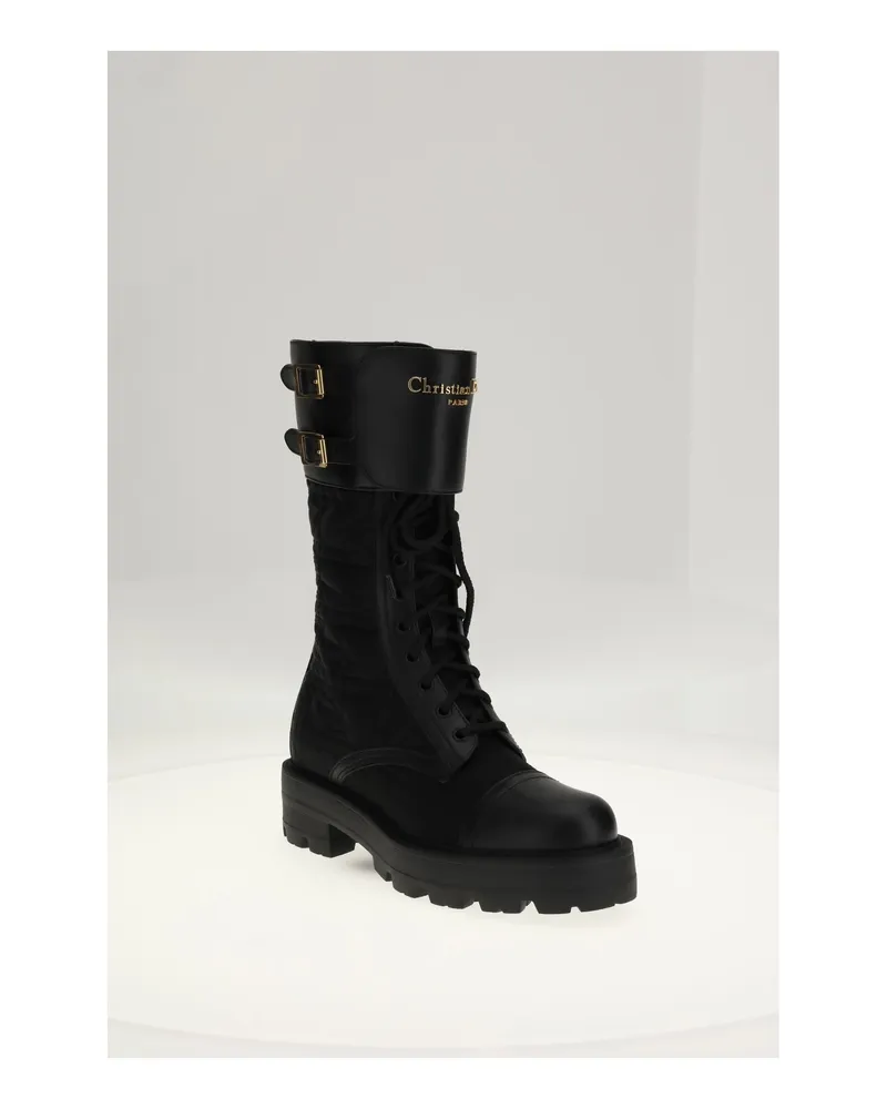 Dior Lace-Up Calf Leather Boot — Black Black