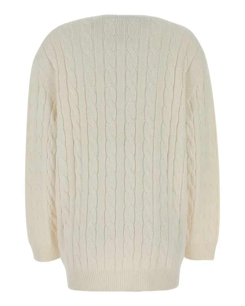 Prada Women's White Cotton Cardigan Bianco Exterior: Maglieria Sweater White
