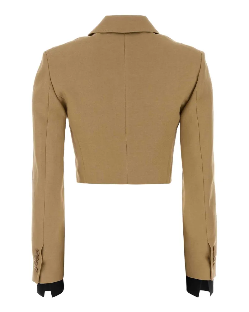Max Mara Women's Beige Linen Buono Blazer Sabbia Giacche E Gilet Jacket Beige