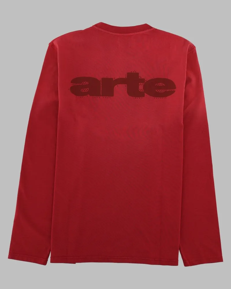 Arte Antwerp Logo-Embroidered Cotton Long-Sleeve T-Shirt — Red Red
