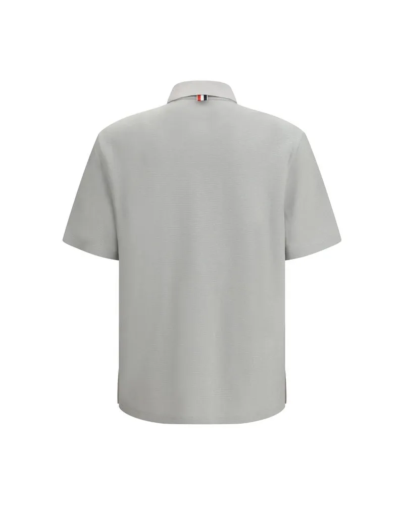 Thom Browne Men's Gray Cotton Polo Shirt Gray