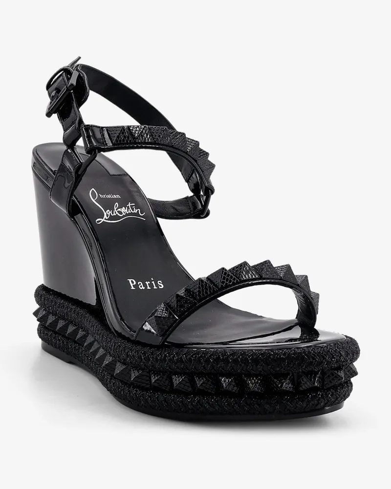 Christian Louboutin Women's Sandals Pyra Clou Black Leather Black