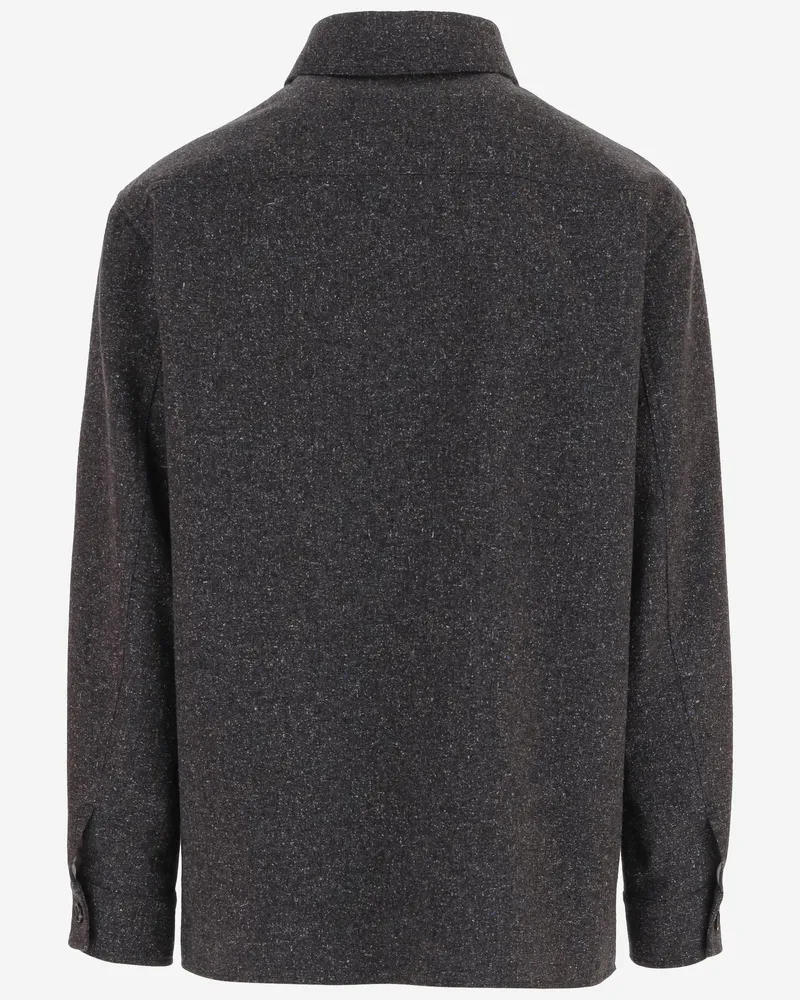 Valentino Garavani Men's Jacket Wool-Blend Dark Grey Gray