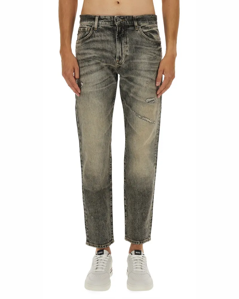 HUGO BOSS Cotton Elastane Jeans — Gray Gray