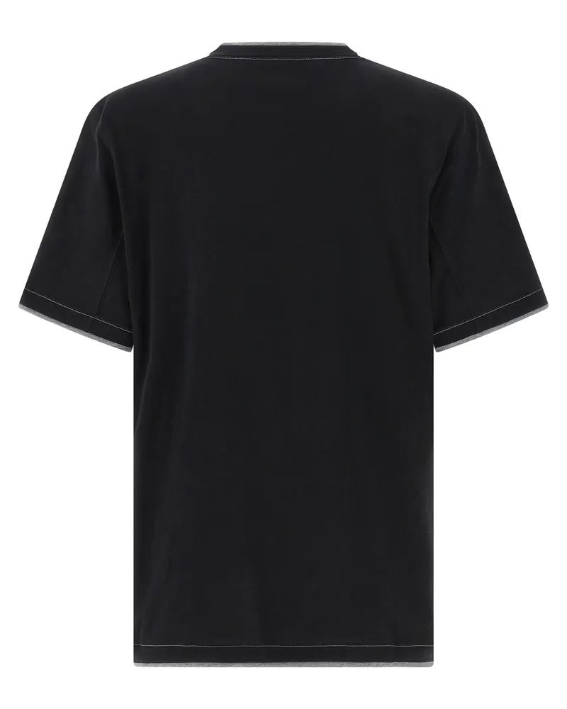 Brunello Cucinelli Men Black Cotton T-Shirt Black