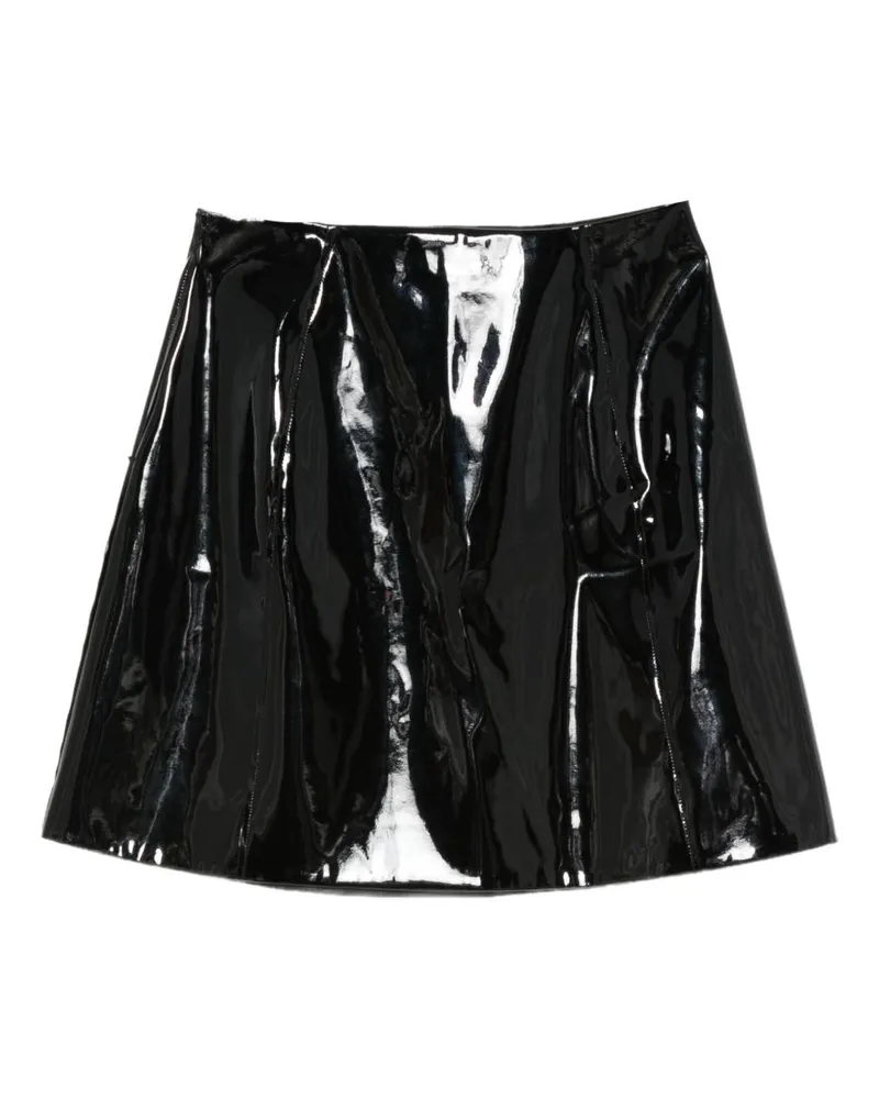 Emporio Armani Patent Panelled Skirt — Black Black