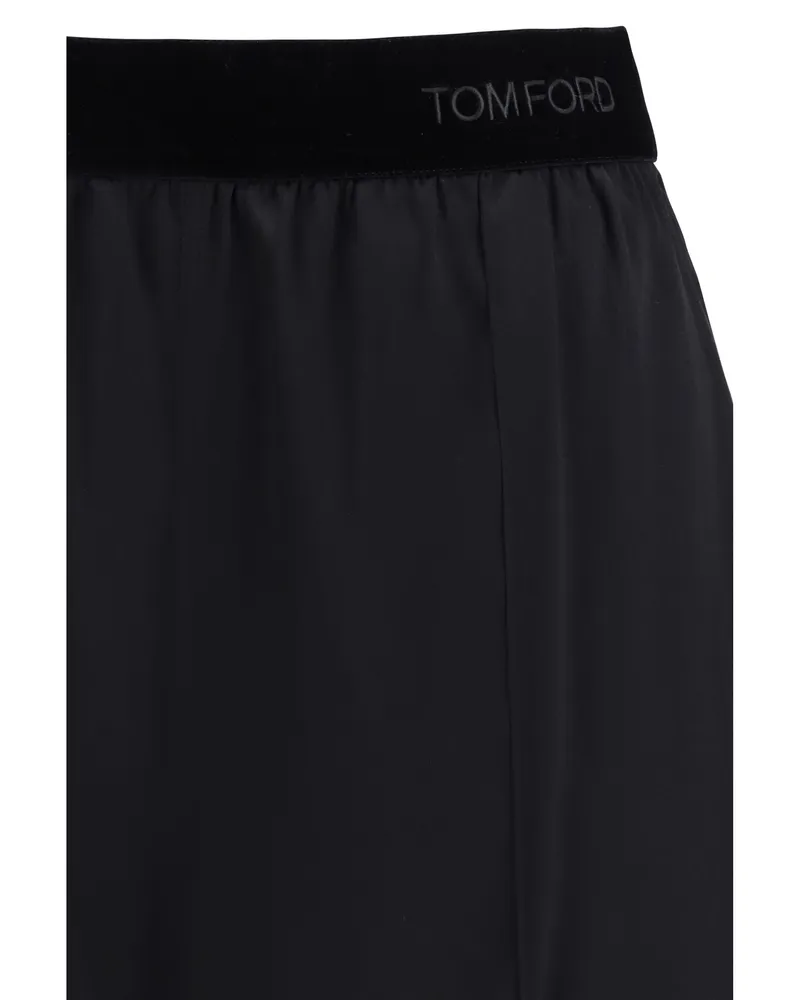 Tom Ford Women Trousers Stretch Silk Satin Black Black
