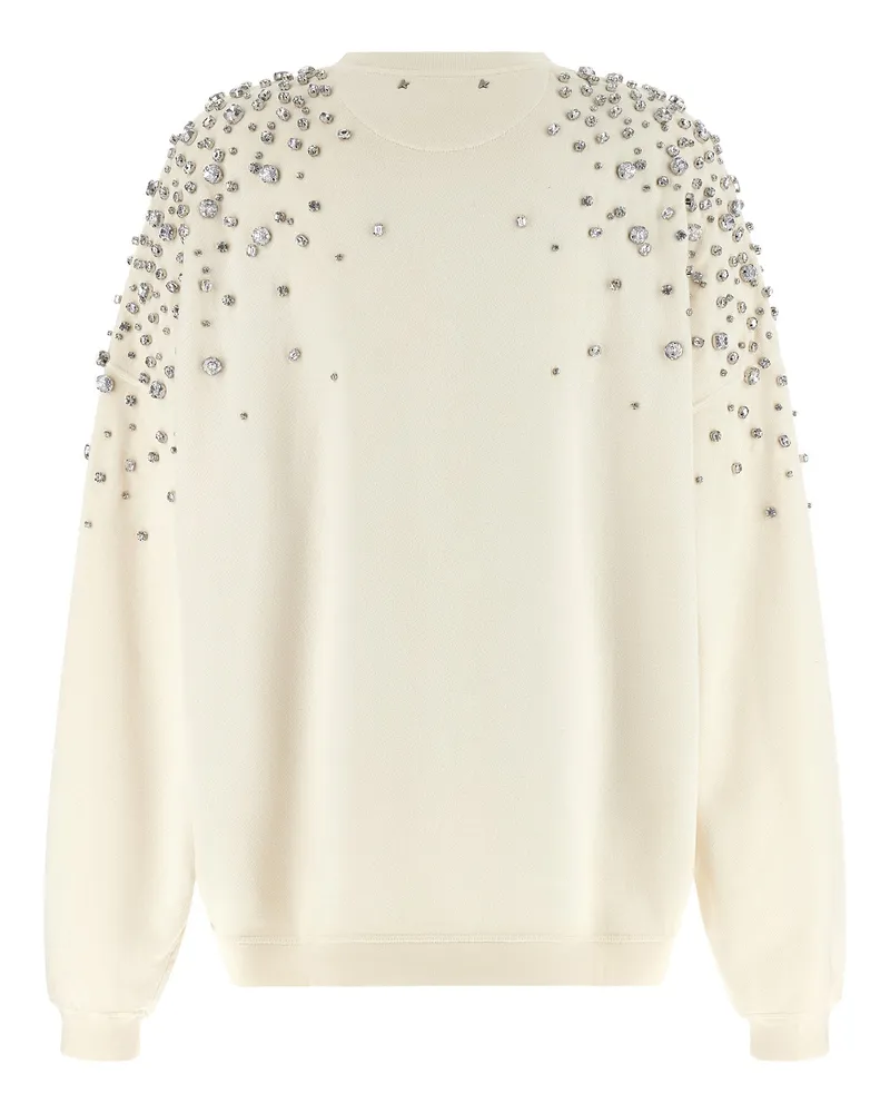 Golden Goose Crystal-Embellished Sweatshirt — Cream Cream