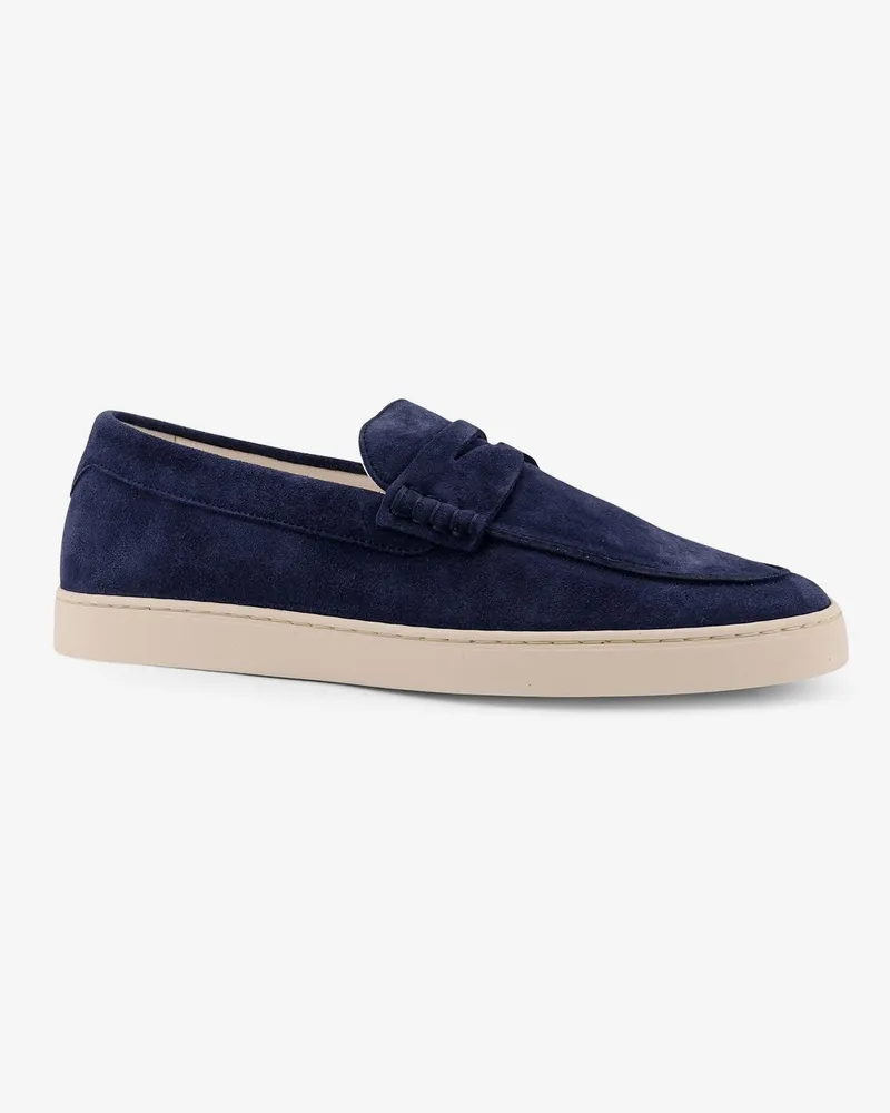 Brunello Cucinelli Men's Loafers Suede Blue Blue
