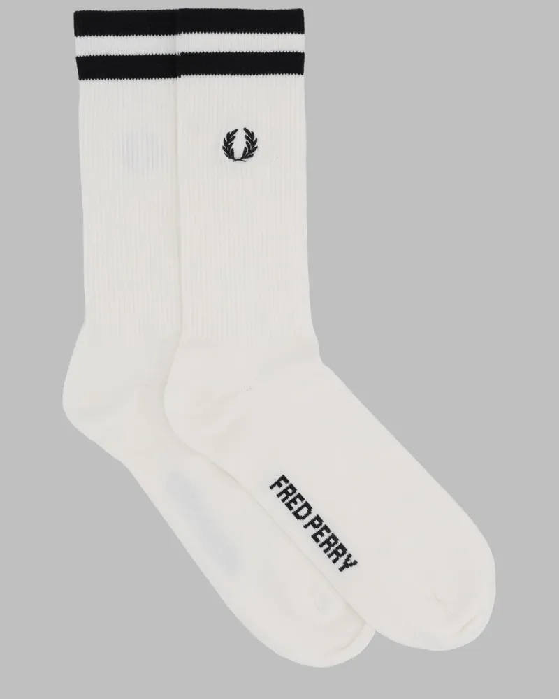 Fred Perry Tipped Sports Socks — White White