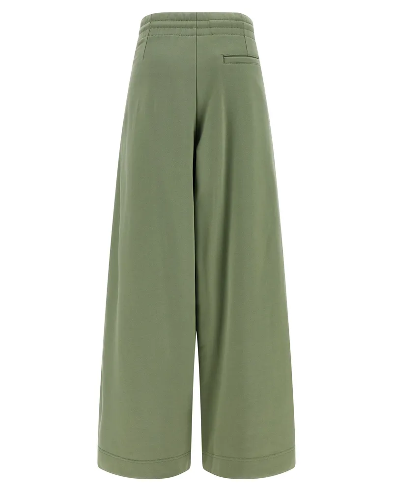 Dries van Noten Women's Bicolor Cotton Casual Pants Green