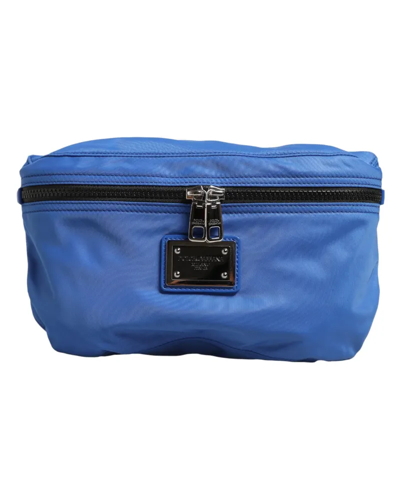 Dolce & Gabbana Blue Logo Plaque Nylon Waist Fanny Pack Mens Borse Bag Ny+pa+05lf Blue