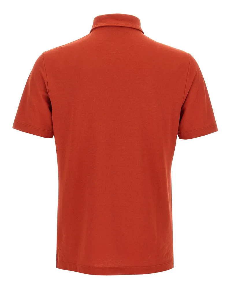 Zanone Ice Cotton Polo Shirt — Red Red