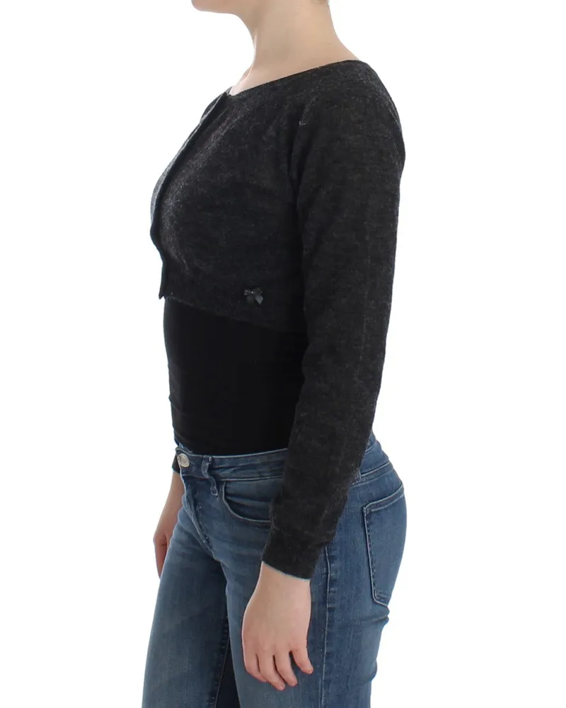 Ermanno Scervino Women's Gray Knit Wool Cardigan Sweater Clothing Gray