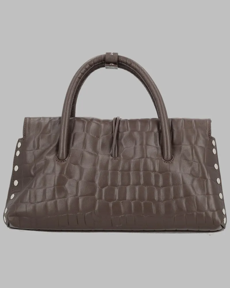 Zanellato Dotta Leather Top Handle Bag — Brown Brown