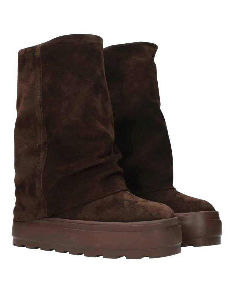 Casadei Women's Brown Leather Ankle Boots Brown