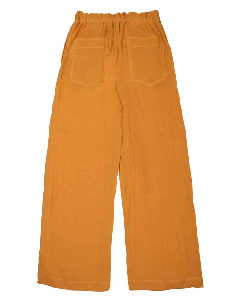 120% Lino Linen-Blend Trousers — Orange Orange