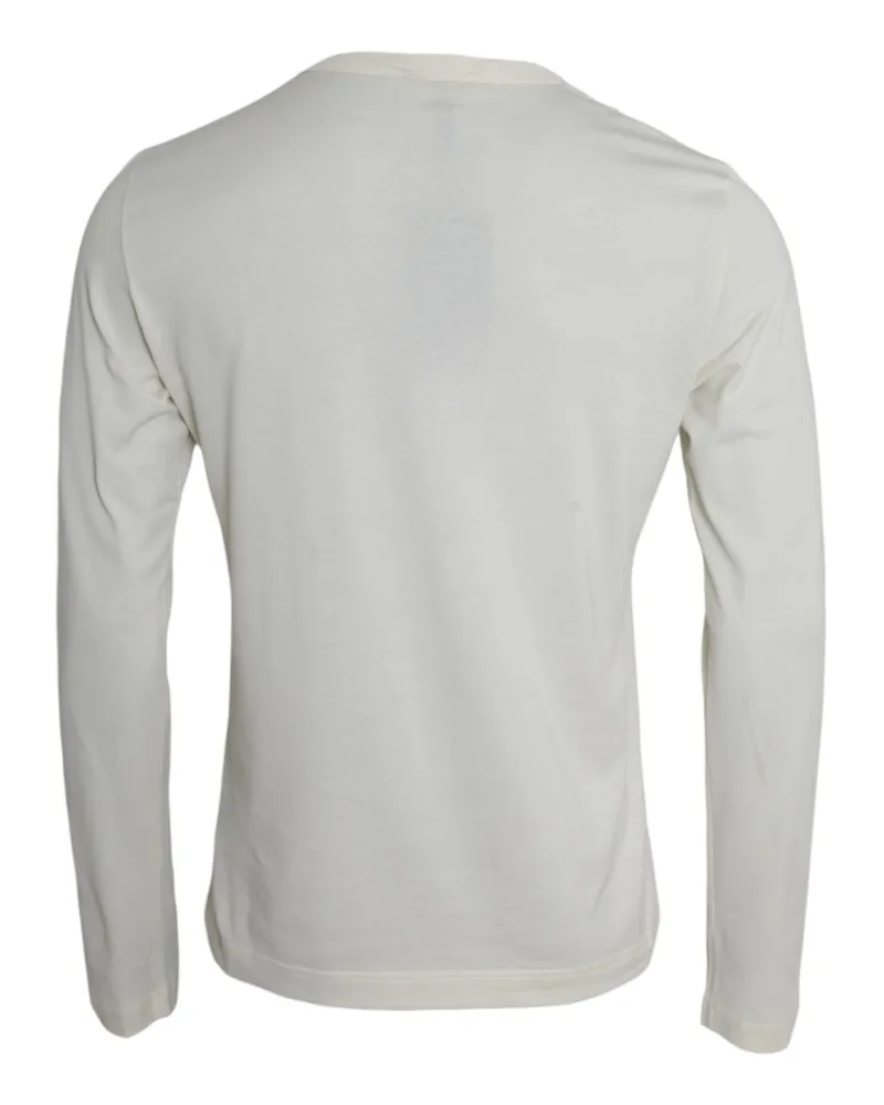 Dolce & Gabbana Men White Cotton Long Sleeve T-Shirt White