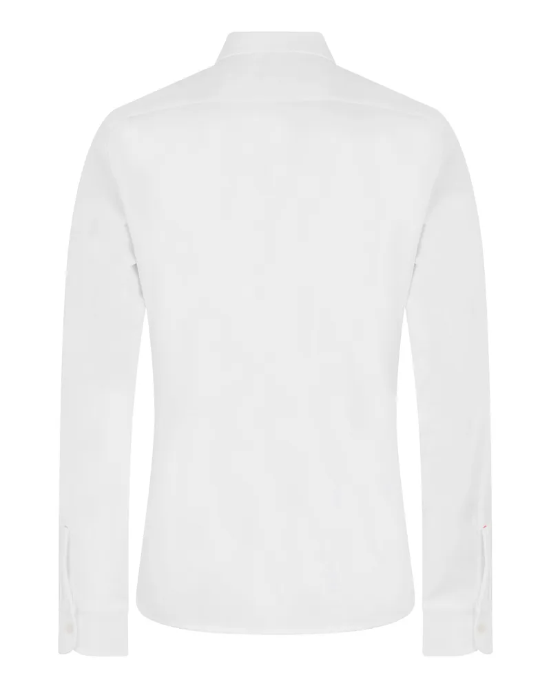HUGO BOSS Men's Long-Sleeve Cotton Jersey Shirt White White