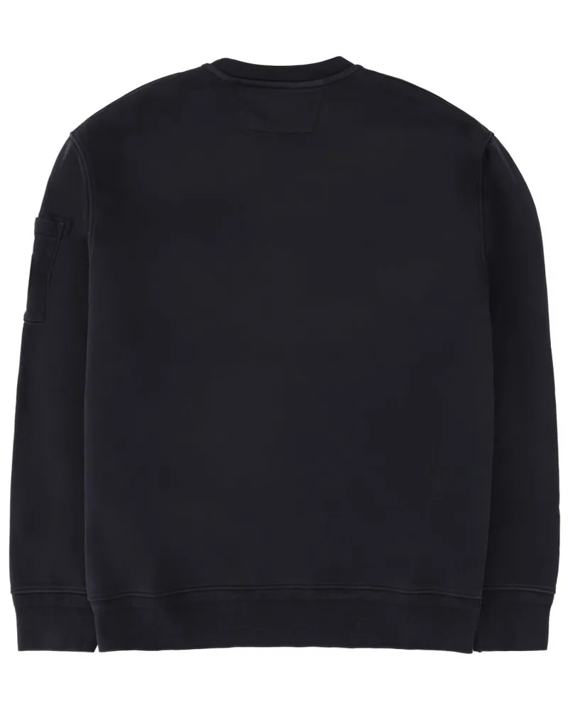 C.P. Company Logo-Embroidered Cotton Sweatshirt — Blue Blue