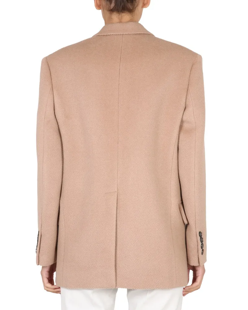 Stella McCartney Single-Breasted Tailored Blazer — Beige Beige