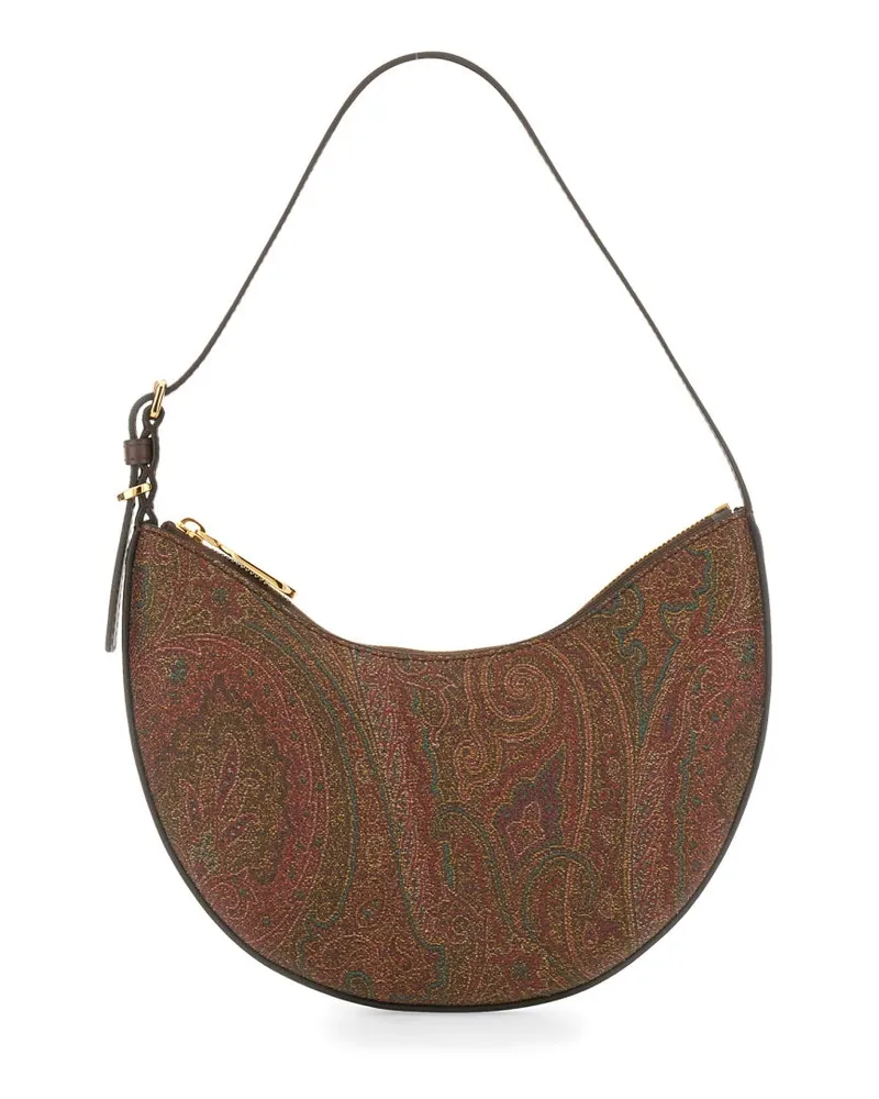 Etro Women's Essential Small Hobo Bag Brown Cotton Shoulder Brown