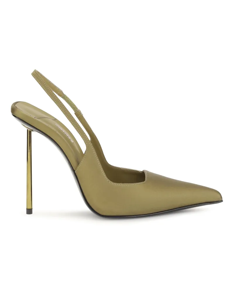 Le Silla Women's Slingback Pumps Amelia Silk Beige High Heel Shoes Green