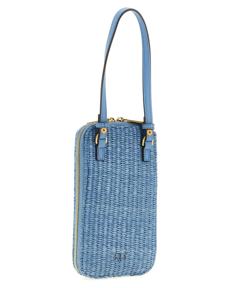 Pinko Braided Raffia Smartphone Case — Blue Blue