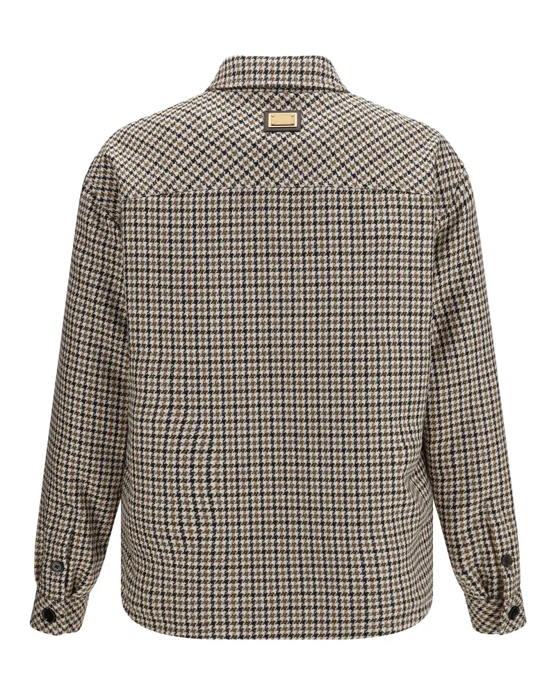 Dolce & Gabbana Quilted Houndstooth Wool Jacket — Black Black