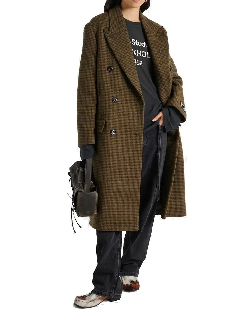 Acne Studios Women's Brown Fibers Coat Clothing Brown