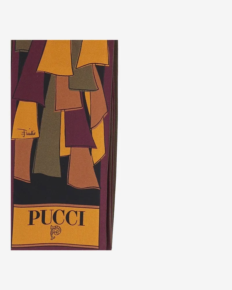 Emilio Pucci Silk Mixed-Print Scarf — Multicolor Multicolor