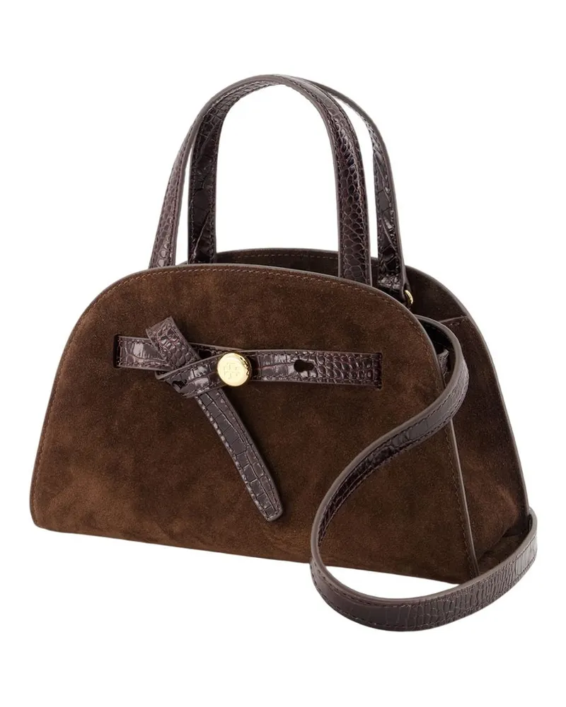 Tory Burch Women's Romy Small Bauletto Purse -  Leather Brown Calfskin Bags Handbags-Purses Brown