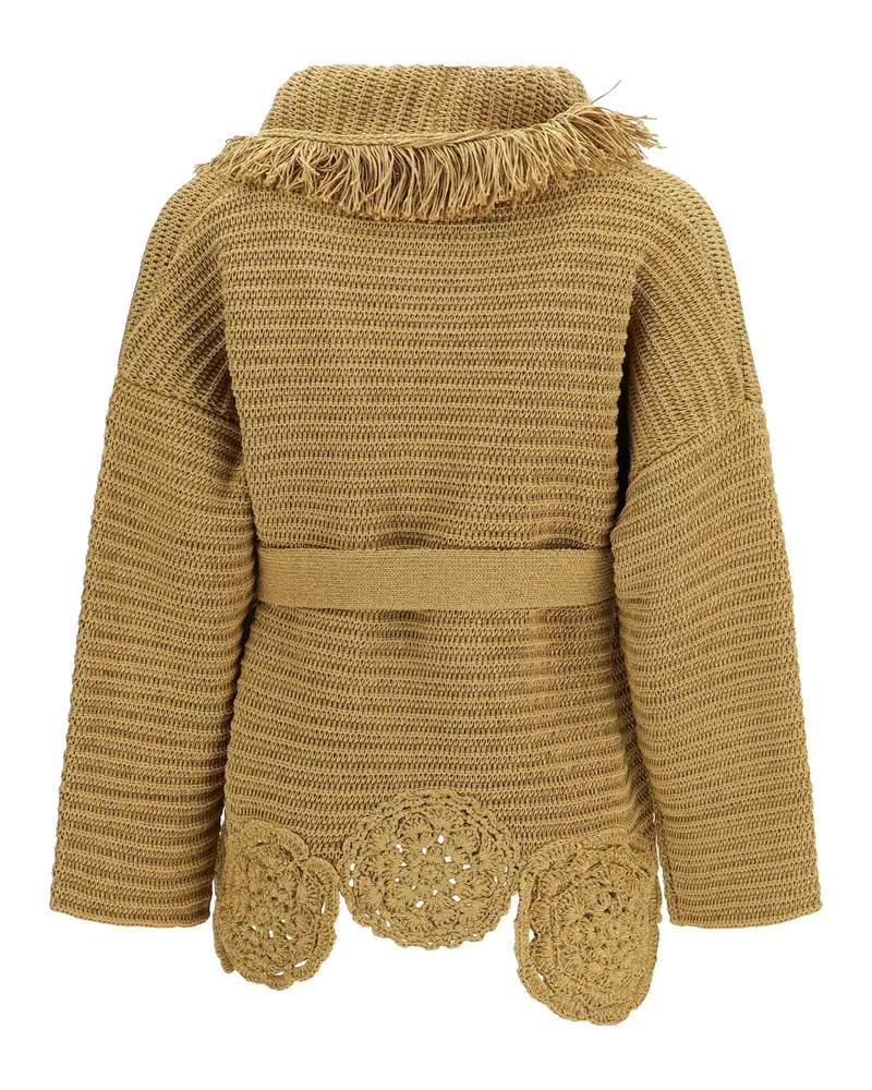 Alanui Women's Island Memories Cardigan Gold Polyester; Cotton Sweater Gold