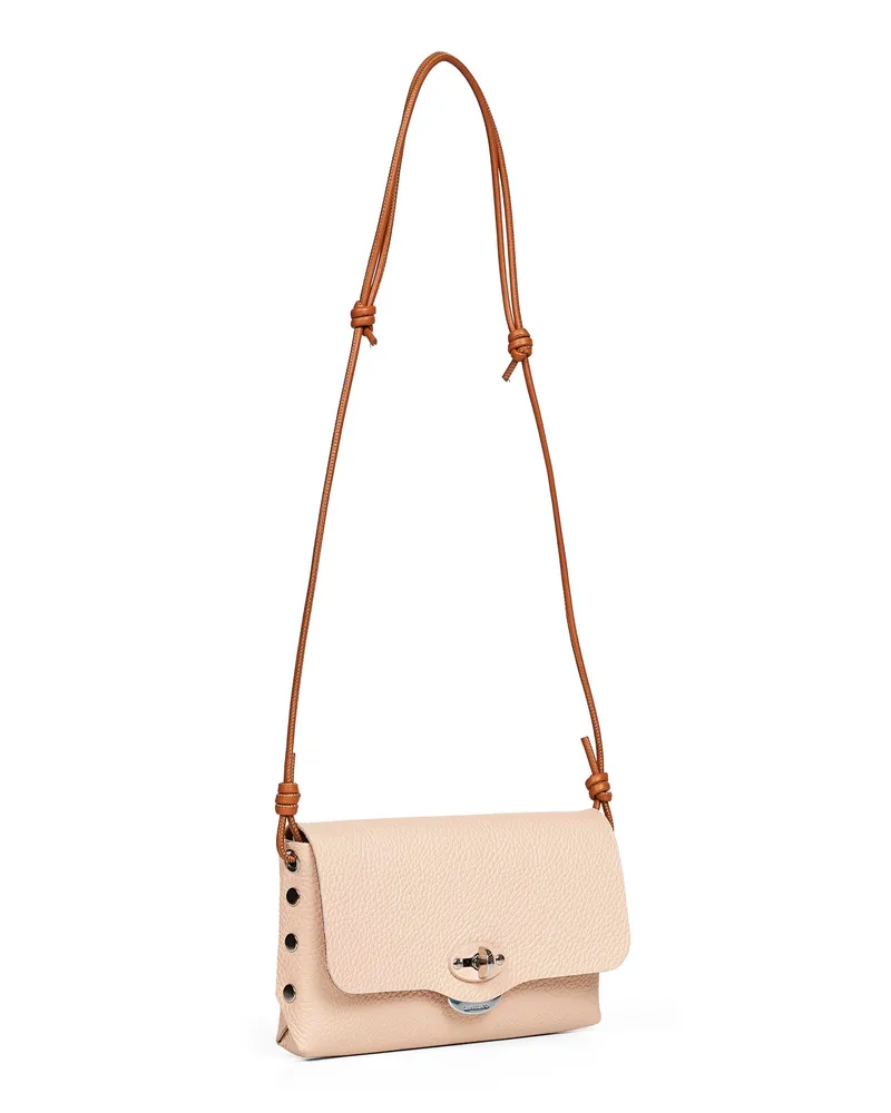 Zanellato Women's Pink Lettera Small Mini Bag With Shoulder Strap Bovine Leather Handbags Hand Pink